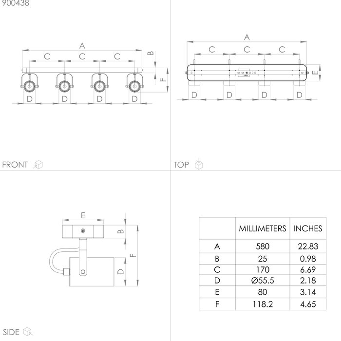 Cause - Contemporary Stylish 4 Light Bar Ceiling Light