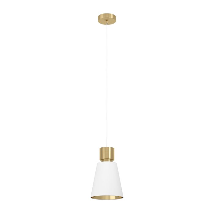 Angeline - Modern White and Brass Pendant