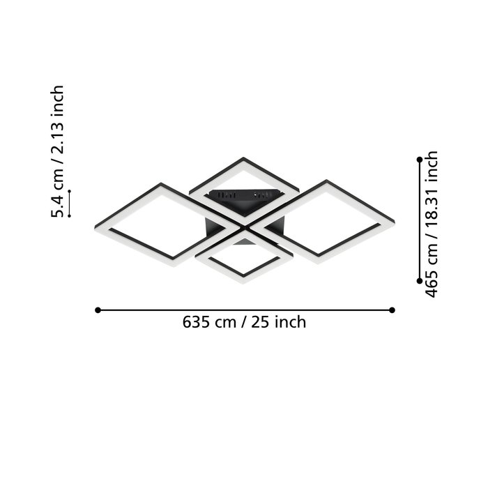 Kitsch- Dimmable 4 Light LED Flush Light