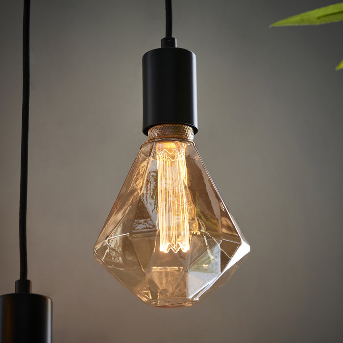 E27 2.5W LED Amber Tintend Faceted Bulb