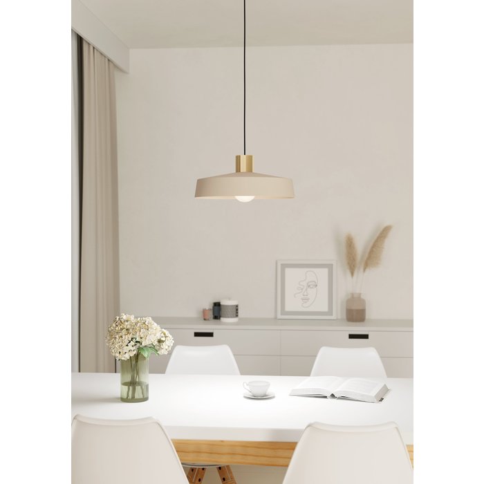 Viola - Brass & Cream Pendant Light