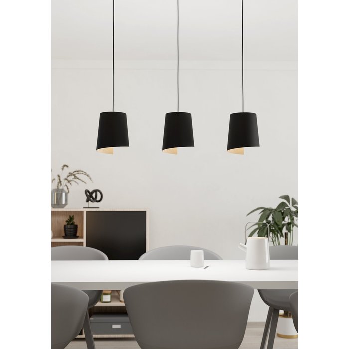 Livia - 3 Light Black Linear Pendant