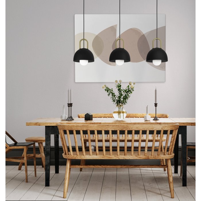 Annera - Black and Brass 3 Light Linear Pendant