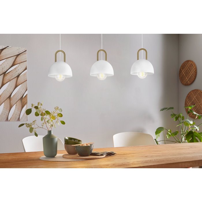 Annera - White and Brass 3 Light Linear Pendant