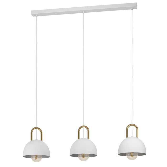 Annera - White and Brass 3 Light Linear Pendant