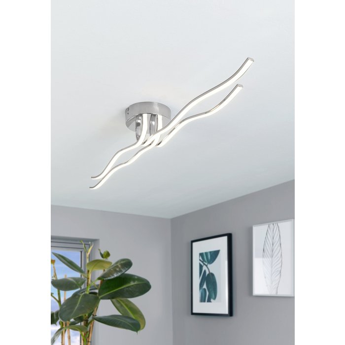 Marie - Wave Chrome LED Flush Ceiling Light