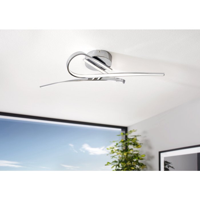 Ribbon - Chrome Ribbon Twist LED Flush Ceiling Light