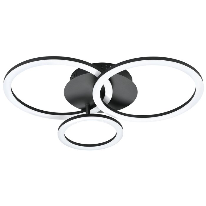 Cylch - Three Ring Black LED Flush Ceiling Light