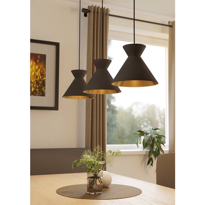 Pappa - Cappuccino and Brass 3 Light Pendant