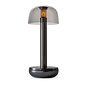 Noble Two Battery-Operated Table Lamp - Titanium & Smoked Glass