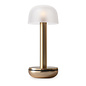 Noble Two Battery-Operated Table Lamp - Gold & Frosted Glass