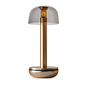 Noble Two Battery-Operated Table Lamp - Gold & Smoked Glass