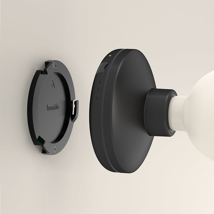 Noble Rechargeable Wall Light - Black & Smoked