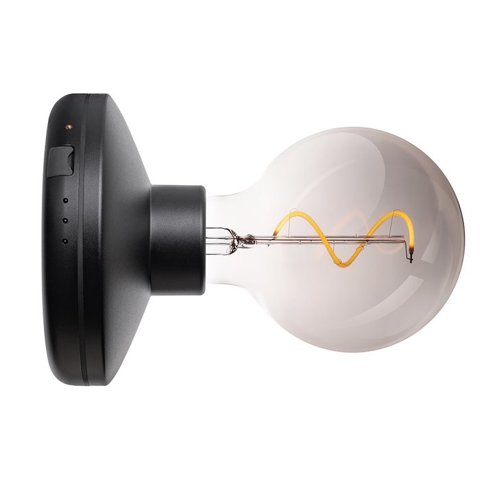 Noble Rechargeable Wall Light - Black & Smoked