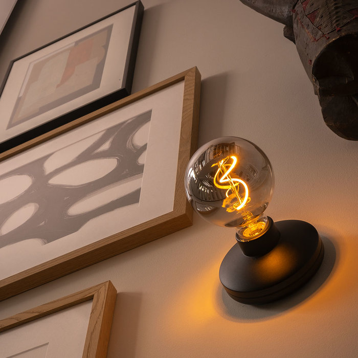 Noble Rechargeable Wall Light - Black & Smoked