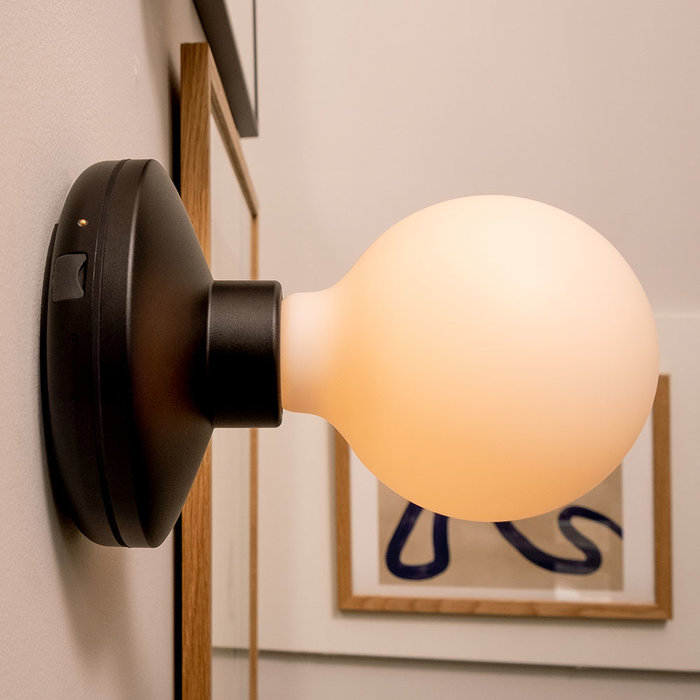 Noble Rechargeable Wall Light - Black & Frosted