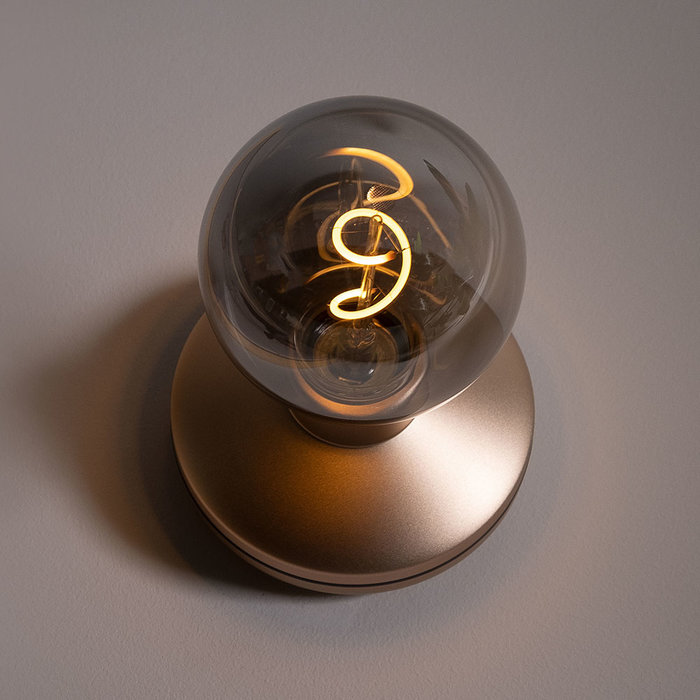 Noble Rechargeable Wall Light - Gold & Smoked