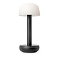Noble Two Battery-Operated Table Lamp - Black & Frosted Shade