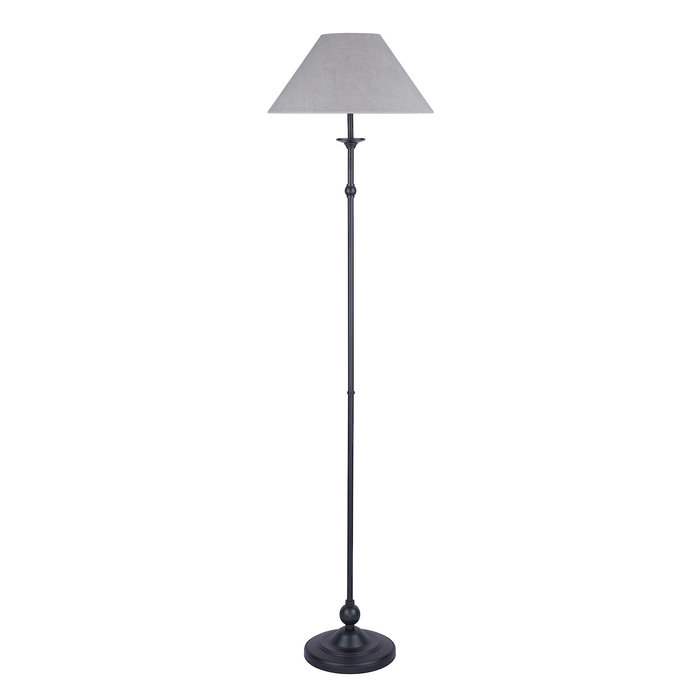 Ludchurch - Industrial Black Floor Lamp with Shade - Laura Ashley