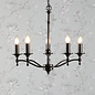 Ludchurch - Industrial Black 5 Light Chandelier - Laura Ashley