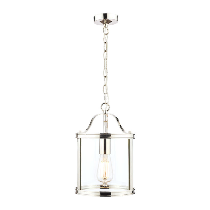 Harrington - Single Polished Nickel & Glass Pendant - Laura Ashley