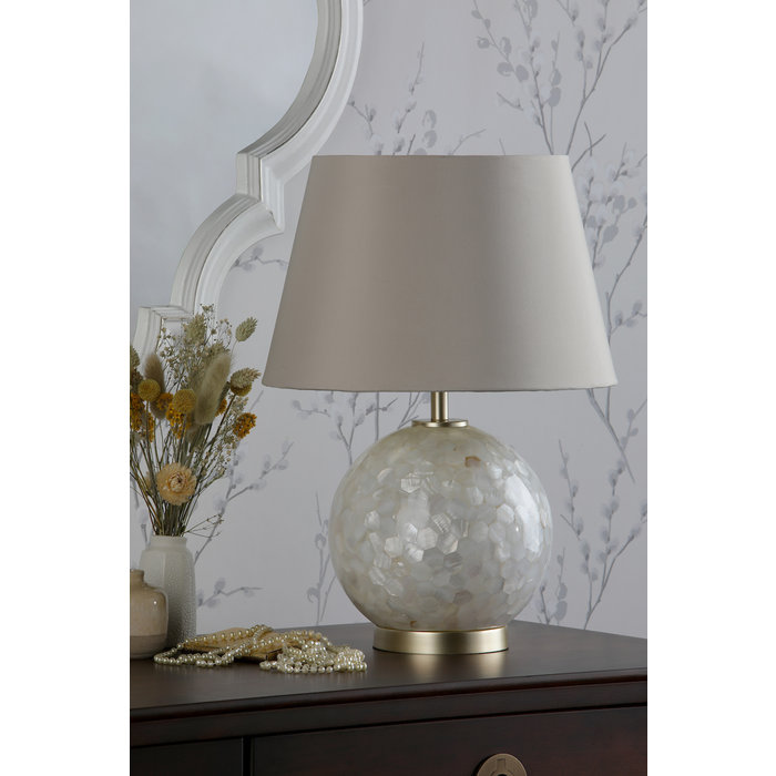 Mathern - Cream and Champagne Table Lamp with Shade - Laura Ashley