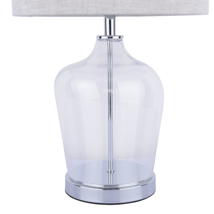 Ockley - Touch Table Lamp in Polished Chrome & Glass with Shade - Laura Ashley