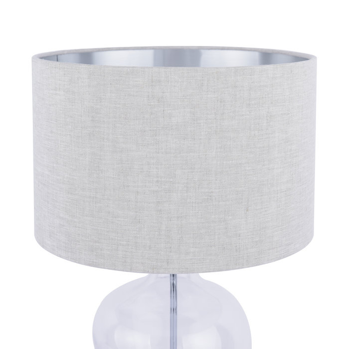 Ockley - Touch Table Lamp in Polished Chrome & Glass with Shade - Laura Ashley