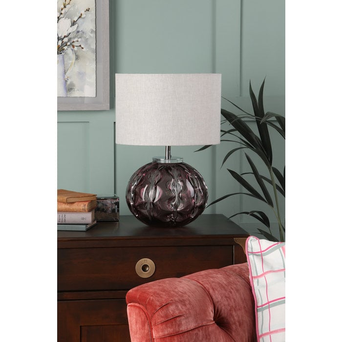 Elderdale - Pink Glass Table Lamp and Shade - Laura Ashley