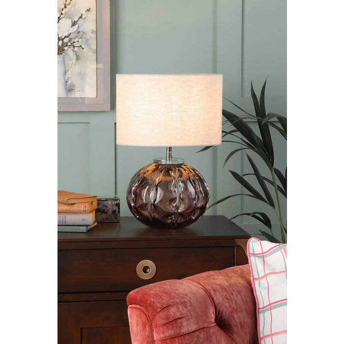 Elderdale - Pink Glass Table Lamp and Shade - Laura Ashley