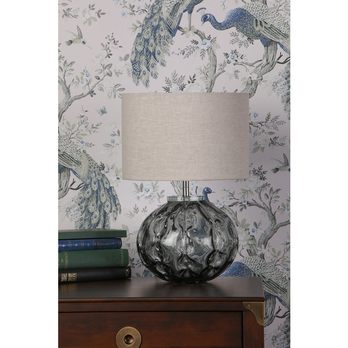 Elderdale - Blue Glass Table Lamp and Shade - Laura Ashley