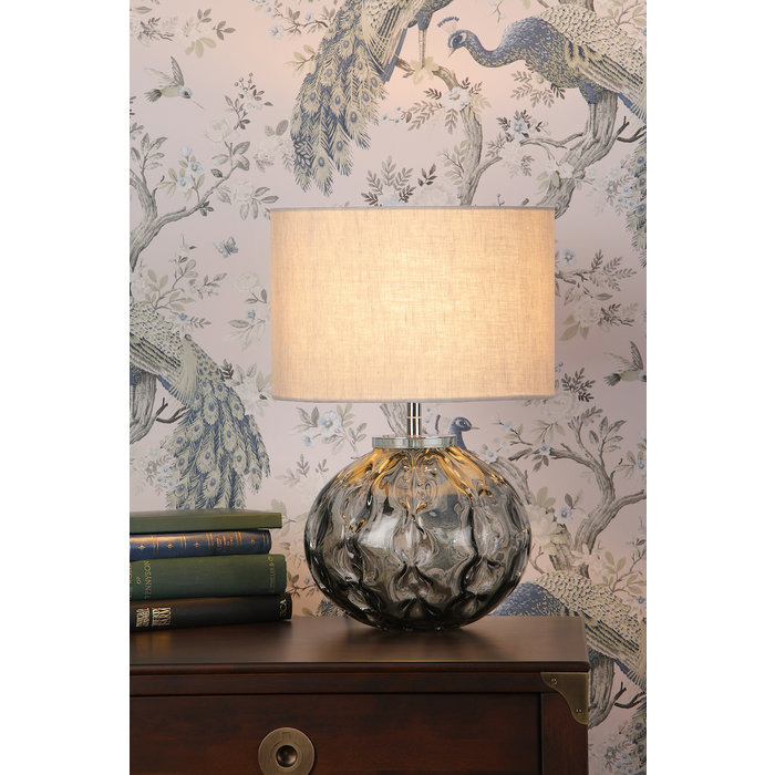 Elderdale - Blue Glass Table Lamp and Shade - Laura Ashley