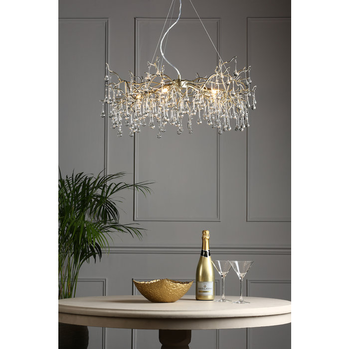 Willow - 5 Light Champagne & Crystal Pendant - Laura Ashley
