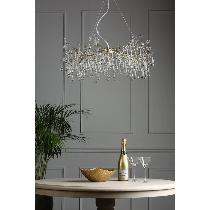 Willow - 5 Light Champagne & Crystal Pendant - Laura Ashley