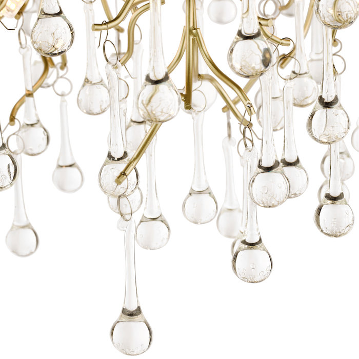 Willow - 3 Light Champagne & Crystal Semi Flush - Laura Ashley