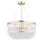 Rhosill - 4 Light Glass and Antique Brass Pendant - Laura Ashley