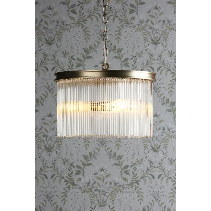 Manon - 3 Light Champagne and Glass Pendant – Laura Ashley