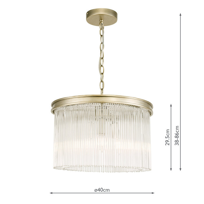 Manon - 3 Light Champagne and Glass Pendant – Laura Ashley