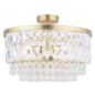 Rhosill - 3 Light Glass and Antique Brass Semi Flush - Laura Ashley