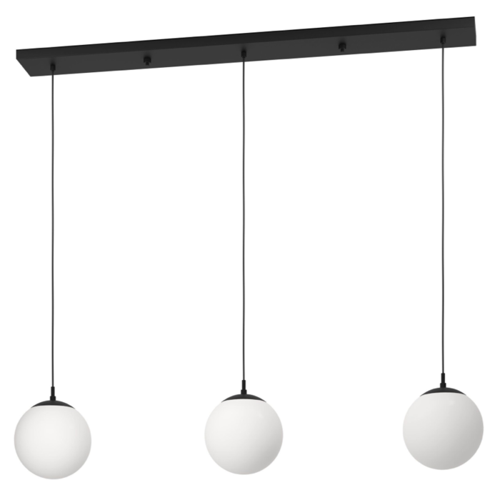 Rhona - Black and Opal 3 Light Bar Pendant Light