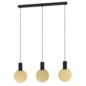 Sarron - Black & Gold Disc Contemporary 3 Light Linear Pendant