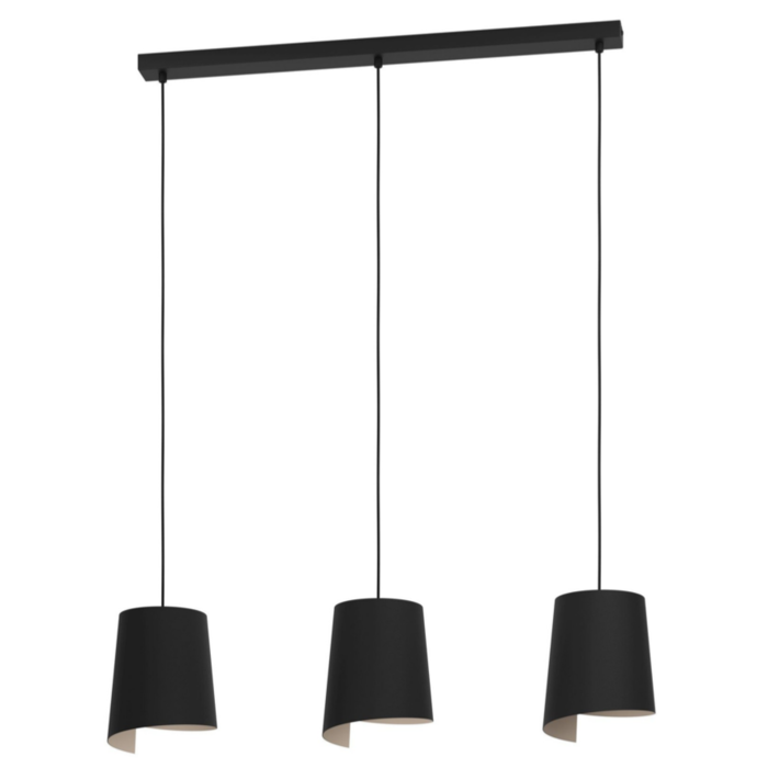 Livia - 3 Light Black Linear Pendant