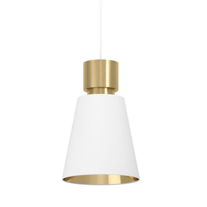 Angeline - Modern White and Brass Pendant