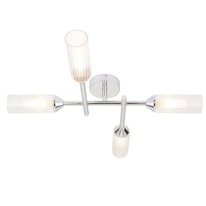 Barbara - Chrome & Frosted Glass 4 Light Semi-Flush Bathroom Light