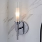 Barbara - Chrome & Ribbed Frosted Glass Single Bathroom Wall Light