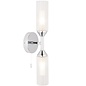 Barbara - Chrome & Ribbed Frosted Glass Bathroom Wall Light