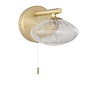 Maud - Brushed Brass & Ribbed Globe Shade Bathroom Wall Light