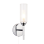 Barbara - Chrome & Ribbed Frosted Glass Single Bathroom Wall Light