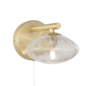 Maud - Brushed Brass & Ribbed Globe Shade Bathroom Wall Light