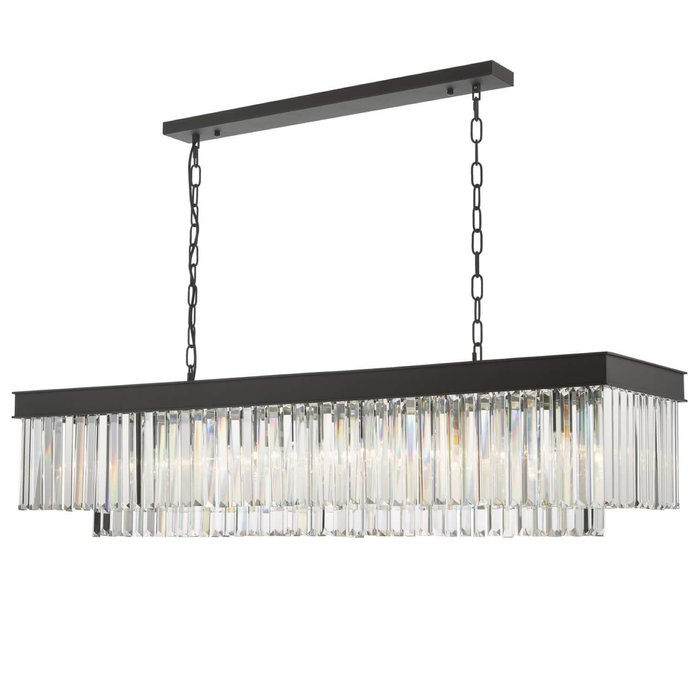 Darcy - Anthracite & Crystal 6 Light Bar Pendant